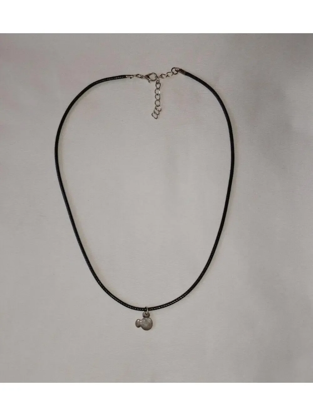 Disney Patinaed Mickey Head Pendant on 18+ Inch Black Cord Necklace - Picture 2 of 6